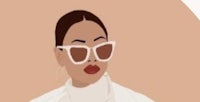 an illustration of a woman wearing sunglasses